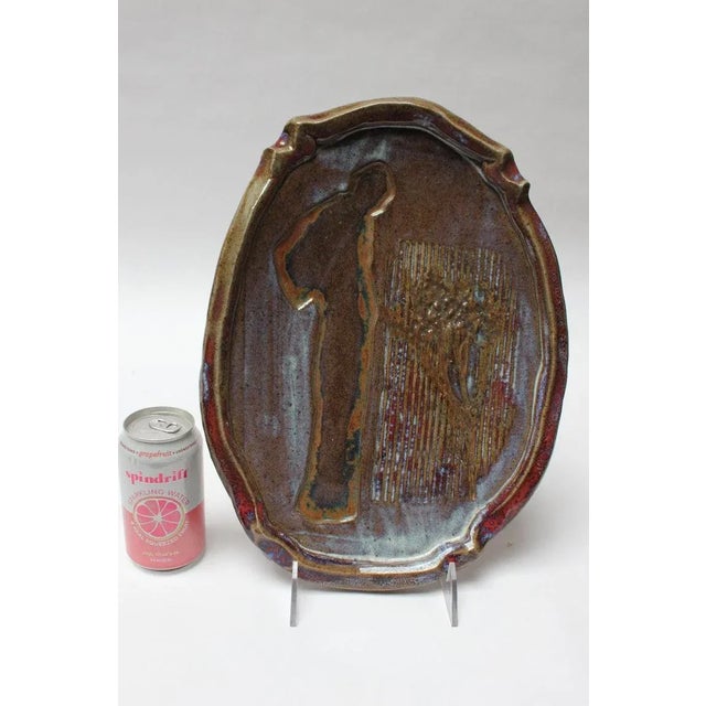 Vintage Figural "Man and Tree' Ceramic Charger by Pollack For Sale - Image 4 of 13