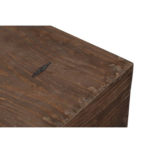 Swedish-Style Trunk Side Table in Antiqued Cream For Sale - Image 9 of 11