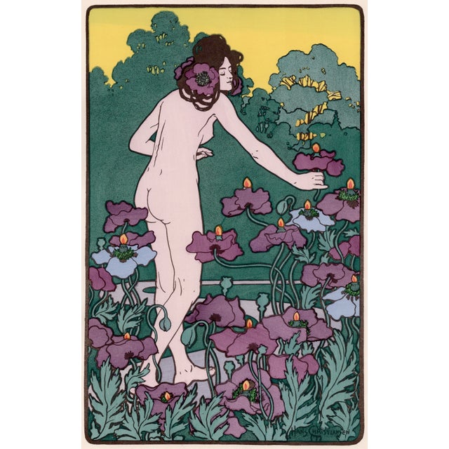 Hans christiansen (1866-1945) l'heure du berger (the shepherd's hour, i.e. The twilight hour) original lithograph from the...
