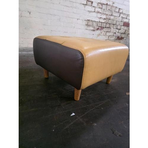 Animal Skin Set of Mid-Century Modern Lounge Chair with Ottoman in Leather, 1970s For Sale - Image 7 of 9