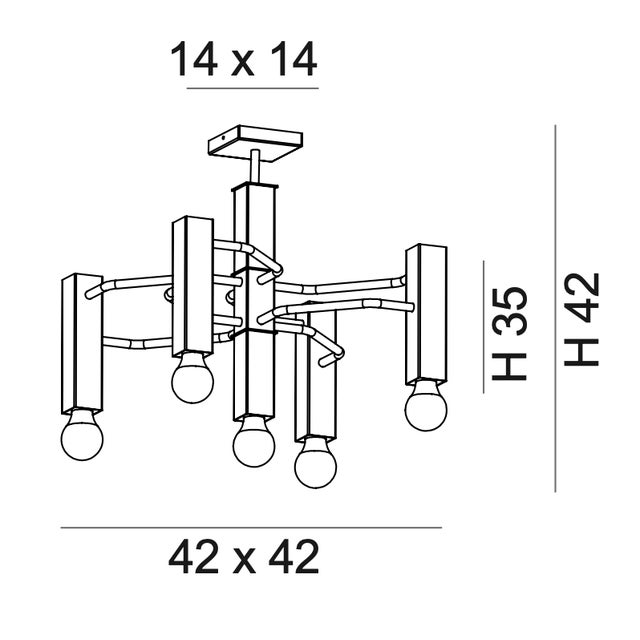 Fabio Ltd 21st Century Cubic Flush Mount by Fabio LTD For Sale - Image 4 of 4