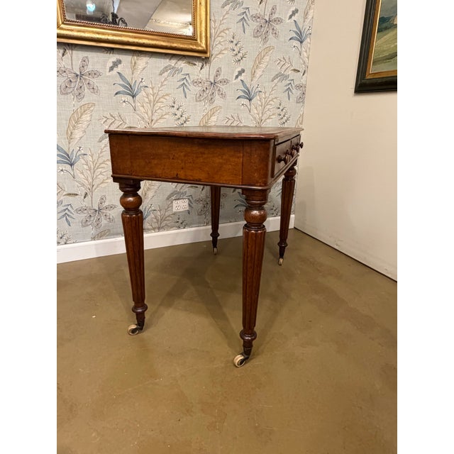 19th Century 19th Century English Leather Top Desk For Sale - Image 5 of 13