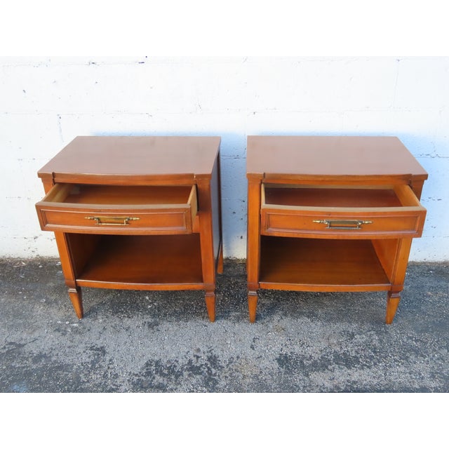 Mid Century Modern Side End Tables Nightstands a Pair 6306 For Sale - Image 15 of 18