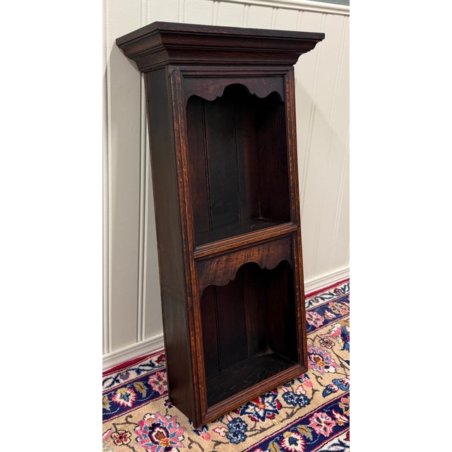 Antique English Pair Bookcases Plate Racks Wall Shelves Hanging Wall Oak 1920-30 For Sale - Image 16 of 18