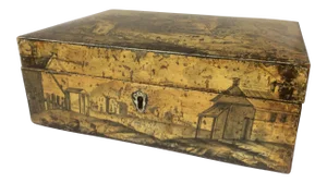 18th C. Penwork Decorated Box