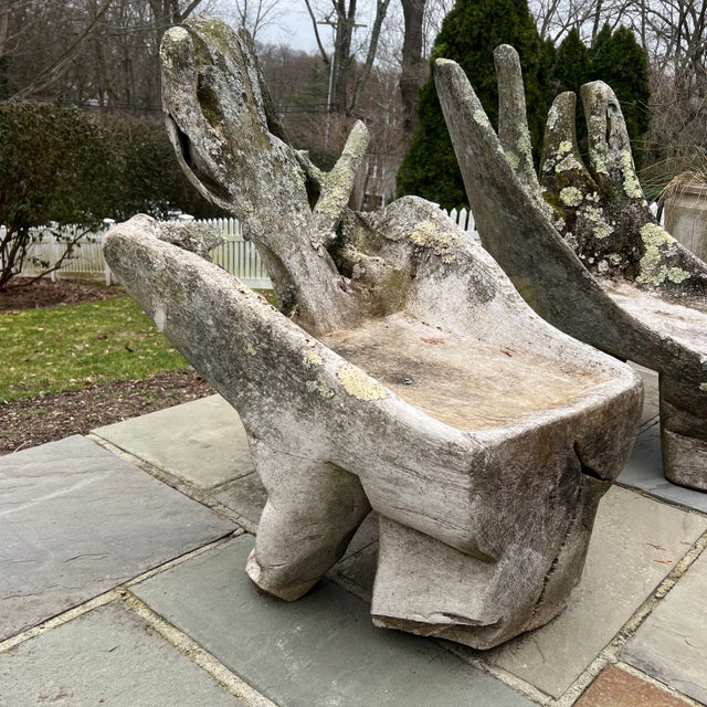 Specimen Carved Driftwood Outdoor Chair For Sale - Image 4 of 9
