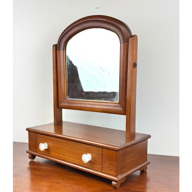 Late 19th Century Antique Mahogany Tabletop Dresser Top Vanity / Gentleman’s Shaving Mirror For Sale - Image 5 of 12