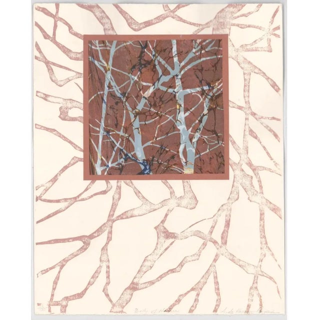 1990s Linda Harrison-Parsons "Body of Nature" collage with screenprint. Pencil signed, titled and numbered 2 of 35.