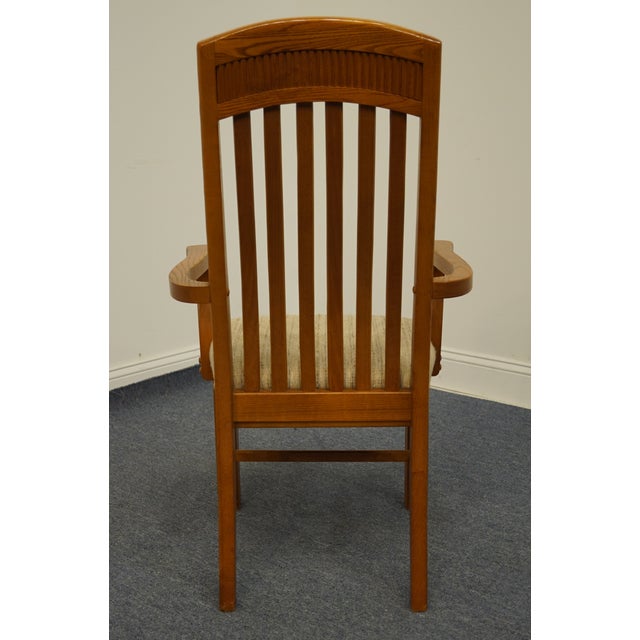 Bassett Furniture Oak Mission Shaker Style Dining Arm Chair 4261450