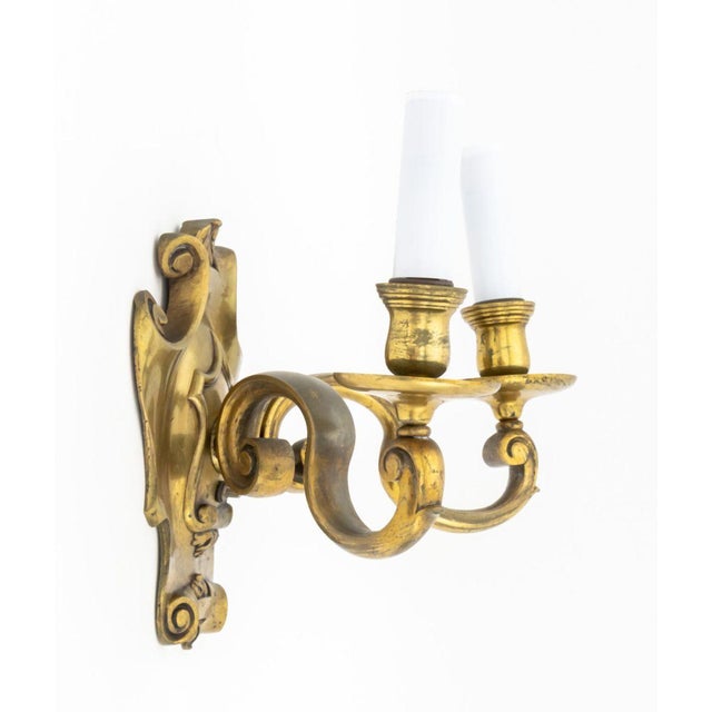 Mid 20th Century French Neoclassical Style Bronze Two-Branch Sconce For Sale In New York - Image 6 of 7