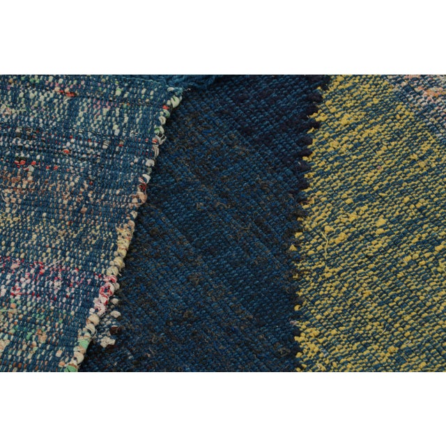 Textile Rug & Kilim's Modern Kilim Wool Blue Purple and Gray Chevron Pattern For Sale - Image 7 of 7