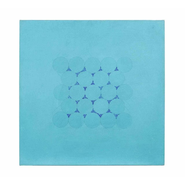Gastone Biggi, Blue No. 18, Original Acrylic on Canvas, 1974 For Sale