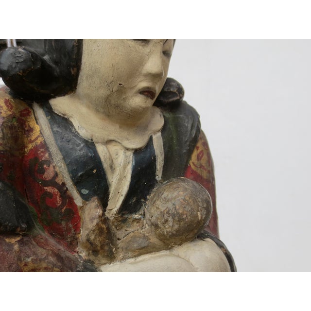 Antique Wooden and Polychromed Japanese Secret Christian Sign/Marker For Sale In New York - Image 6 of 7