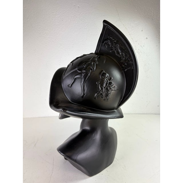 Sculpture Materials Mid-Century Vintage Greco-Roman Inspired Military Bust For Sale - Image 7 of 12