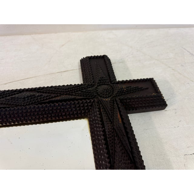 19th Century French Geometric Tramp Art Mirror, 1899 For Sale - Image 14 of 14