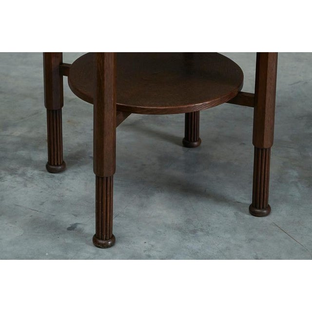 Brown Art Deco Side Table in Oak and Red Travertine, 1930s For Sale - Image 8 of 14