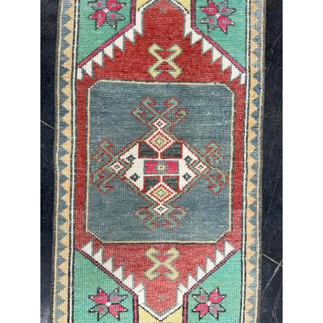 Red Turkish Mini Rug Oriental Hand Knotted Vintage Rug 1'5" x 2'6" #17063 For Sale - Image 8 of 8