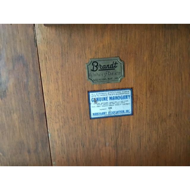 Vintage Brandt Mahogany Drop-Leaf Dining Table & Four Chairs With 21" Leaf and Custom Table Pads For Sale - Image 17 of 18