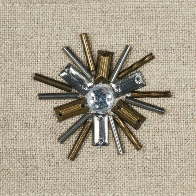 Contemporary Sample - Schumacher Constellation Beaded Tape in Linen For Sale - Image 3 of 4