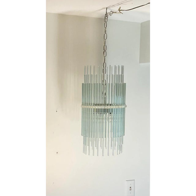 Mid 20th Century Attributed to Gaetano Sciolari Glass Rod Chandelier For Sale - Image 10 of 10