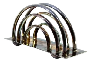 Silver Napkin Holder with Half-Moon Stripes