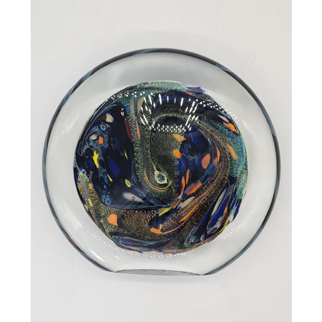 A large artistic glass sculpture handcrafted by American glass artist Rollin Karg in 1997. The piece belongs to the so-...