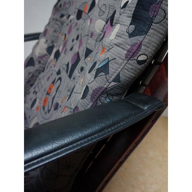 Wood Vintage Siësta Lounge Chair by Ingmar Relling for Westnofa with Joan Miro Upholstery, 1970s For Sale - Image 7 of 17