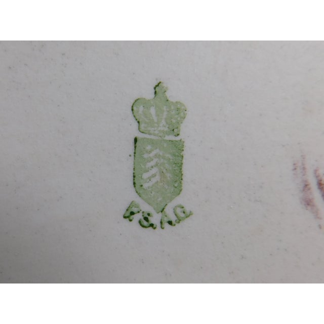 Large Yellow Serving Vanity Tray With Purple Flowers For Sale In San Francisco - Image 6 of 6