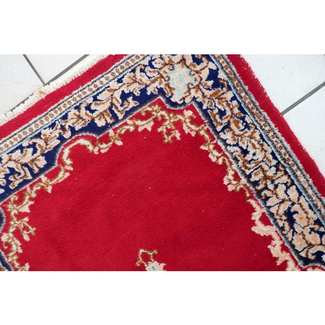 Cream 1950s, Vintage 1950s Persian Kerman Rug 2' X 4' For Sale - Image 8 of 11