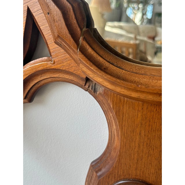 Wood Antique Victorian Walnut Hall Tree With Mirror For Sale - Image 7 of 13