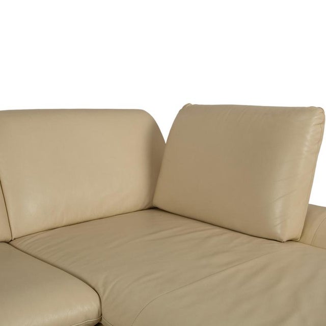 Cream Leather Corner Sofa from Loop For Sale - Image 6 of 18