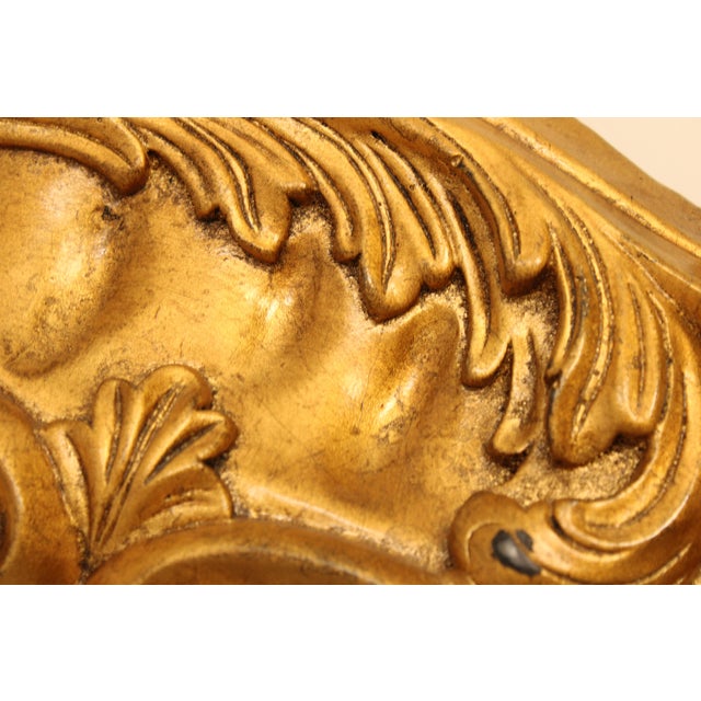 Gold Gold Finish Chippendale Style Horizontal 3 Panel Mirror For Sale - Image 8 of 12