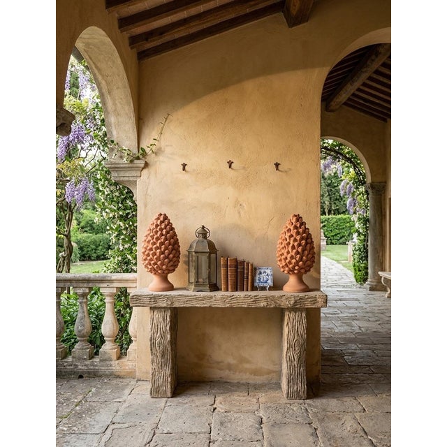 Pair of Hand-Finished Terracotta Pine Cone Finials For Sale - Image 9 of 12