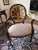 French Mid 20th Century Pair Hickory Chair Anthenion Accent Arm Chairs Gold Gilt Floral Upholstered For Sale - Image 3 of 12