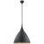 Agnes Medium Pendant in Matte Black with Gild Interior Designer: AERIN Fixture Height: 22.75" Min. Custom Height: 30" O/A...