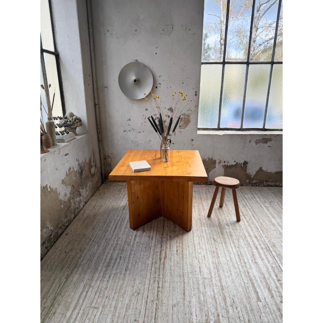 Modernist Square Pine Table, 1950s For Sale - Image 10 of 18