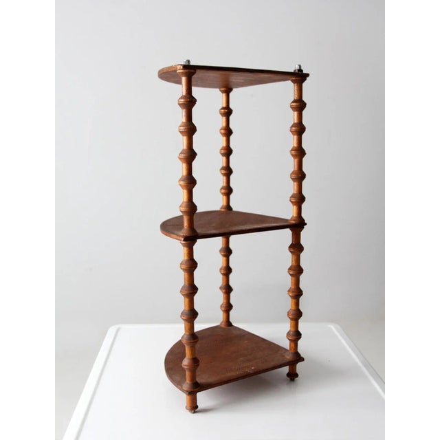 Farmhouse Antique Folk Art Spool Shelf For Sale - Image 3 of 9