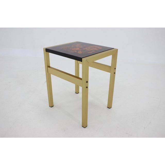 Italian Brass and Glass Side Table, 1960s For Sale - Image 3 of 15