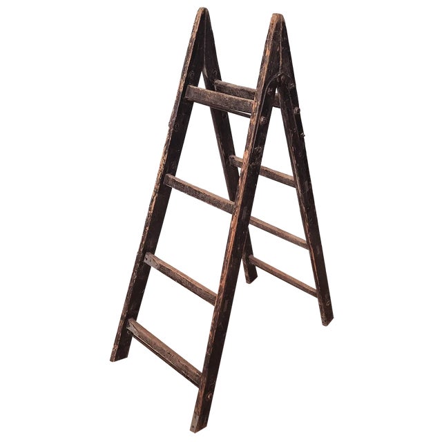 Antique Decorative Wooden Ladder, 1910s For Sale