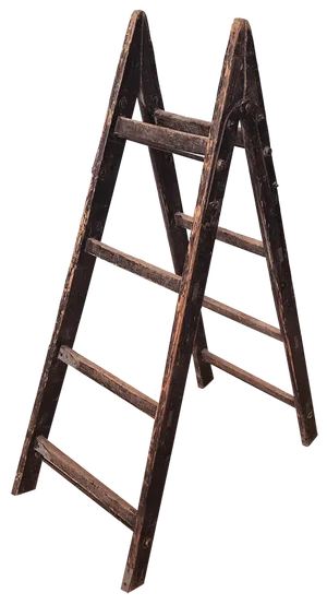 Antique Decorative Wooden Ladder, 1910s