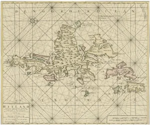 Antique Nautical Map of Shetland Islands by Ottens Brother, 1745