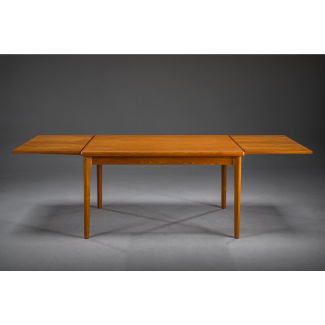 Wood Danish Extendable Dining Table in Teak by Henning Kjærnulf for Vejle Møbelfabrik, 1960s For Sale - Image 7 of 17