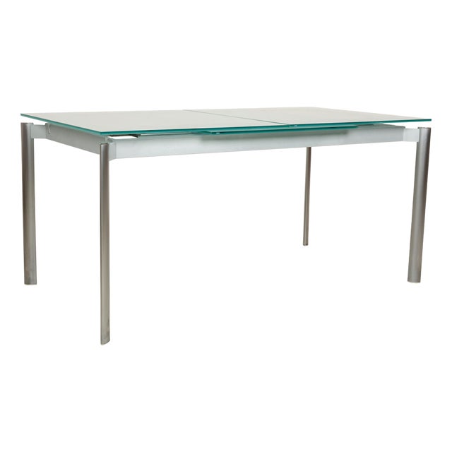 Kristalia Glass Dining Table in Silver For Sale