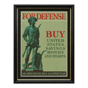 "For Defense. Buy United States Savings Bonds and Stamps." Vintage Wwii Poster, 1941
