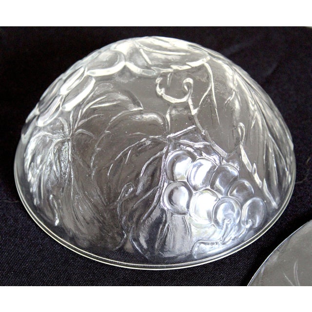 Vintage Kig Indonesia Clear Pressed Glass Grape & Vine Dinnerware Set, 35 Pieces For Sale - Image 11 of 16