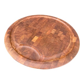 Danish Modern Jens Harald Quistgaard Round Serving Tray/Cutting Board by Dansk International For Sale