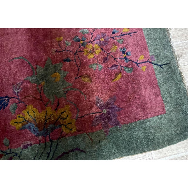 Art Deco Antique 1920s Chinese Art Deco Scatter Rug 3.1' X 5' (94cm X 152cm) For Sale - Image 3 of 7
