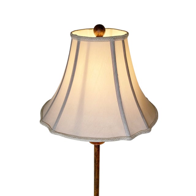 Pair of Hand-Forged Metal and Glass Tray Table Floor Lamps For Sale - Image 10 of 18