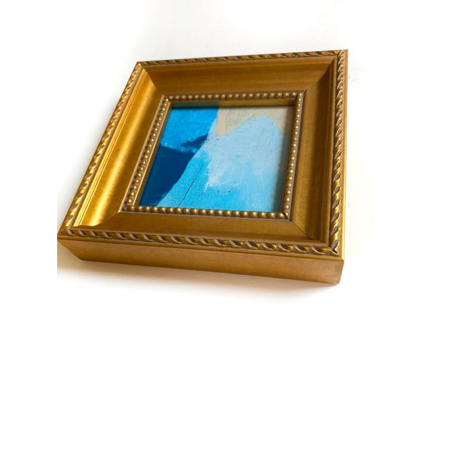 Abstract Blue Framed Mini Painting by Jessalin Beutler For Sale - Image 3 of 3