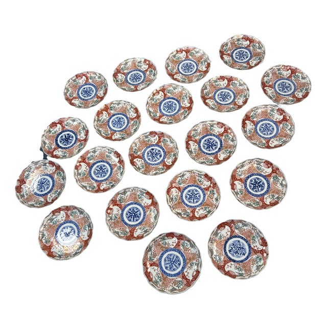 Edo Imari Porcelain Plates, Set of 20 For Sale